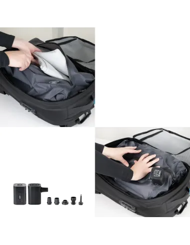 TooQ Mochila de viaje con sistema de compresión al vacío y bomba de aire