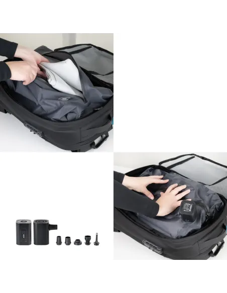 TooQ Mochila de viaje con sistema de compresión al vacío y bomba de aire