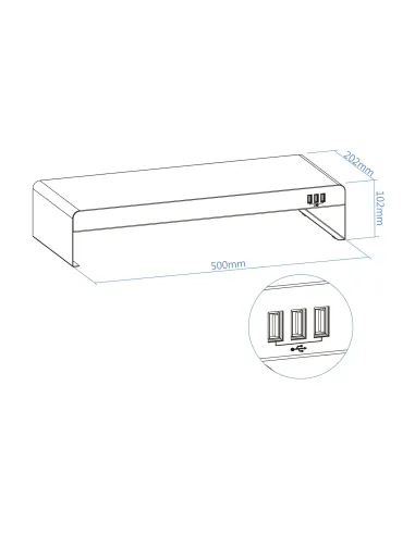 TooQ TQMR0124 soporte para monitor Escritorio Negro
