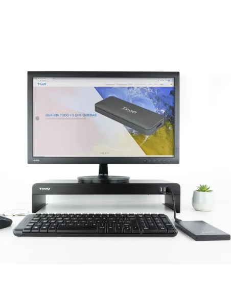 TooQ TQMR0124 soporte para monitor Escritorio Negro