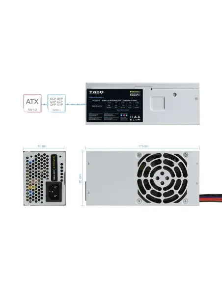 TooQ Ecopower II TFX OEM unidad de fuente de alimentación 500 W 20+4 pin ATX Plata