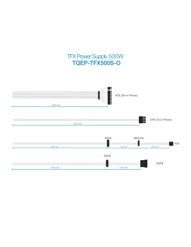 TooQ Ecopower II TFX OEM unidad de fuente de alimentación 500 W 20+4 pin ATX Plata