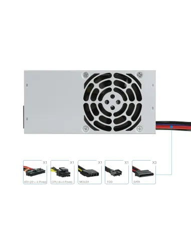 TooQ Ecopower II TFX OEM unidad de fuente de alimentación 500 W 20+4 pin ATX Plata