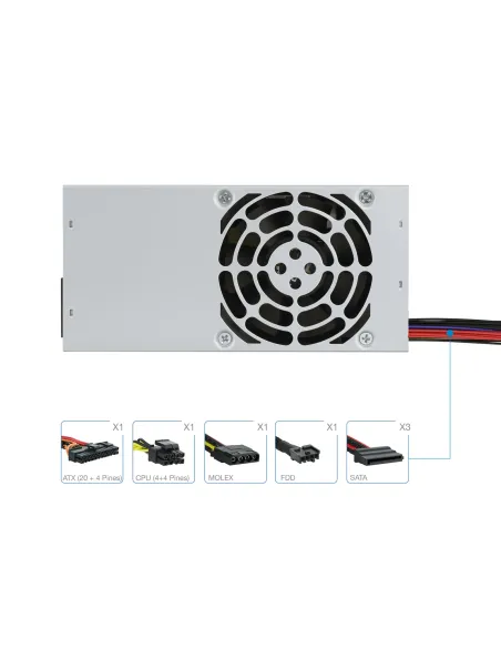 TooQ Ecopower II TFX OEM unidad de fuente de alimentación 500 W 20+4 pin ATX Plata