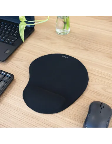 TooQ Alfombrilla para ratón ergonómica con reposamuñecas de gel, Negro