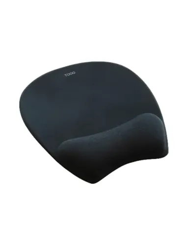 TooQ Alfombrilla para ratón ergonómica con reposamuñecas de Espuma Viscoelástica, Negro