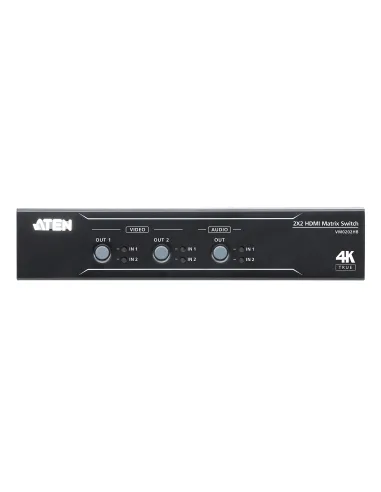ATEN Switch de matriz HDMI 4K real 2 x 2 con desincrustador de audio