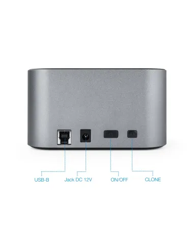 TooQ TQDS-805G base de conexión para disco duro USB 3.2 Gen 1 (3.1 Gen 1) Type-B Aluminio