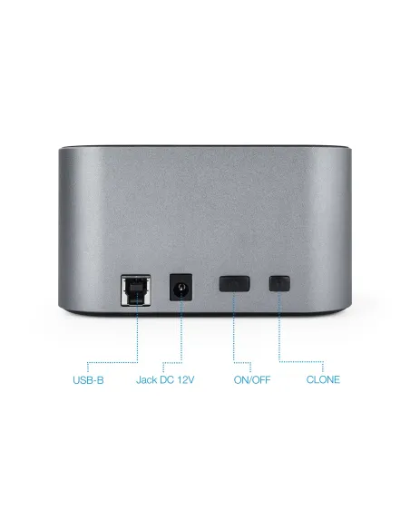 TooQ TQDS-805G base de conexión para disco duro USB 3.2 Gen 1 (3.1 Gen 1) Type-B Aluminio