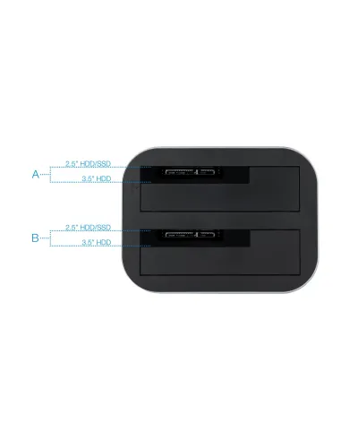 TooQ TQDS-805G base de conexión para disco duro USB 3.2 Gen 1 (3.1 Gen 1) Type-B Aluminio