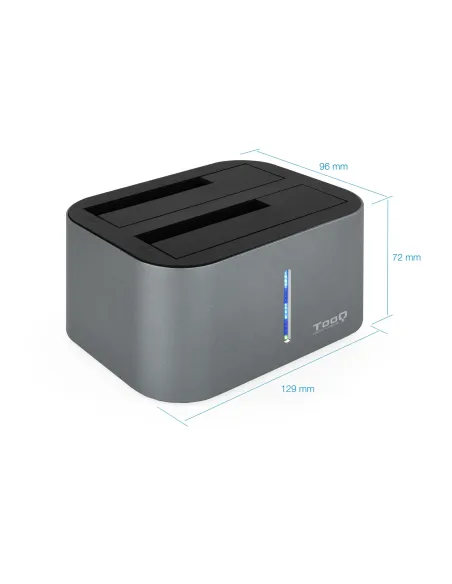TooQ TQDS-805G base de conexión para disco duro USB 3.2 Gen 1 (3.1 Gen 1) Type-B Aluminio