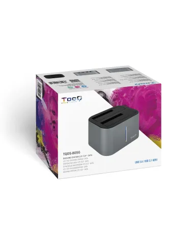TooQ TQDS-805G base de conexión para disco duro USB 3.2 Gen 1 (3.1 Gen 1) Type-B Aluminio