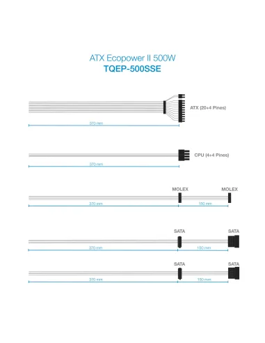 TooQ TQEP-500SSE unidad de fuente de alimentación 500 W 24-pin ATX ATX Plata
