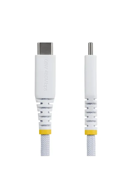 StarTech.com Cable de Carga USB-C Trenzado de TPE y Nailon de 15cm - Cable Cargador USB Tipo C - - Cable Cargador para Portátil