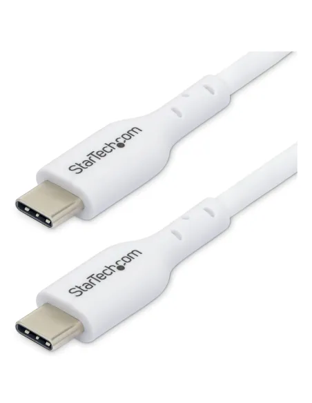 StarTech.com Cable de Carga USB-C Blanco de 2m - Cable UCB Tipo C de Carga para Ordenador Portátil - PD de 60W 3A - Cable de