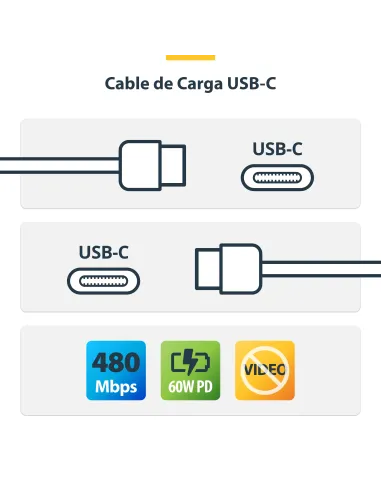 StarTech.com Cable de Carga USB-C de 3m - Cable de Carga USB Tipo C para Portátil - Cable USB para Tablet o Móvil - Entrega de