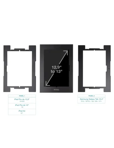 TooQ Marco Antirrobo para Tablets de 12,4” a 13”, Negro