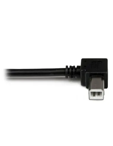 StarTech.com Cable Adaptador USB 2m para Impresora Acodado - 1x USB A Macho - 1x USB B Macho en Ángulo Izquierdo