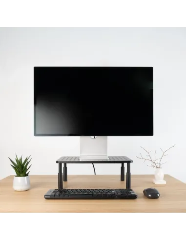TooQ Soporte Elevador Multiusos para Monitor Portátil, Negro