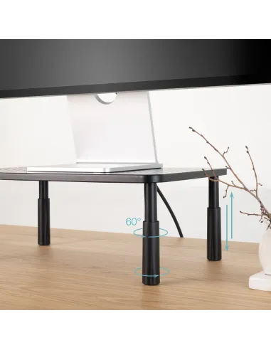 TooQ Soporte Elevador Multiusos para Monitor Portátil, Negro