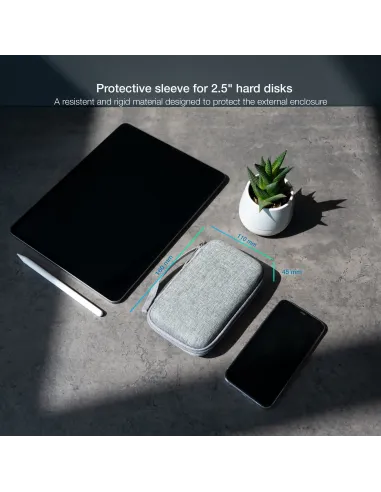 TooQ Estuche Protector para Caja Externa de 2.5”, Gris