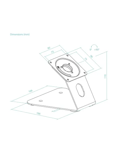 TooQ Soporte de Mesa o Pared para Marco Antirrobo Tablet