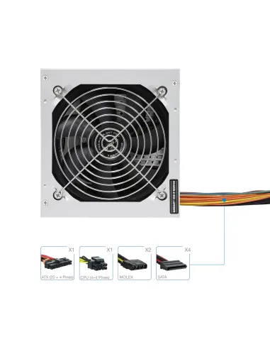 TooQ Fonte Ecopower II unidad de fuente de alimentación 500 W 20+4 pin ATX ATX Plata