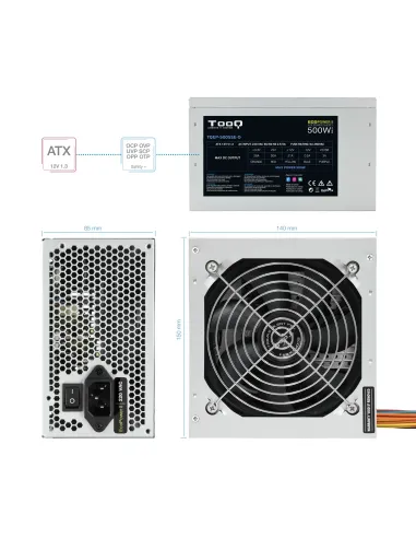 TooQ Fonte Ecopower II unidad de fuente de alimentación 500 W 20+4 pin ATX ATX Plata