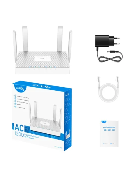 Cudy WR1300E router inalámbrico Gigabit Ethernet Doble banda (2,4 GHz   5 GHz) Blanco