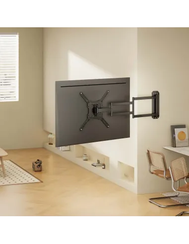 AISENS Soporte Eco Giratorio, Inclinable y Nivelable para Monitor TV 35kg de 23"-65", Negro