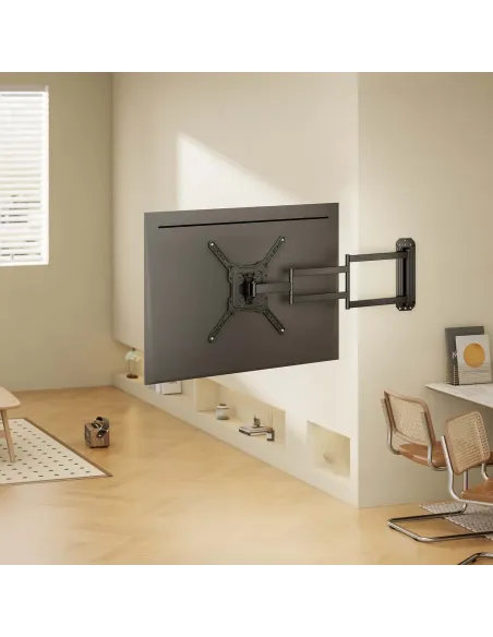 AISENS Soporte Eco Giratorio, Inclinable y Nivelable para Monitor TV 35kg de 23"-65", Negro