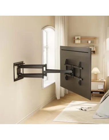 AISENS Soporte Eco Giratorio, Inclinable y Nivelable para Monitor TV 60kg de 43"-90", Negro