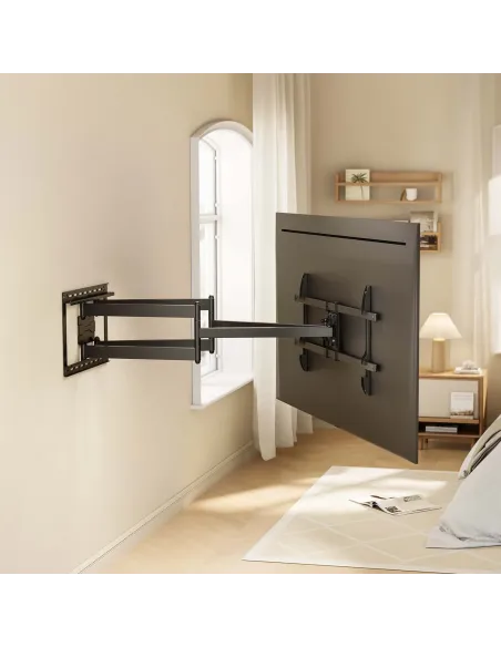 AISENS Soporte Eco Giratorio, Inclinable y Nivelable para Monitor TV 60kg de 43"-90", Negro