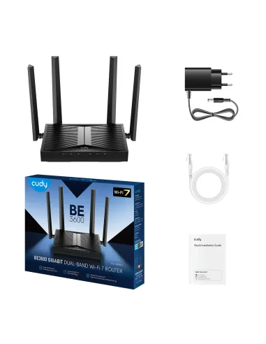 Cudy WR3600 router inalámbrico Gigabit Ethernet Doble banda (2,4 GHz   5 GHz) Negro