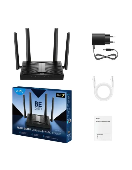 Cudy WR3600 router inalámbrico Gigabit Ethernet Doble banda (2,4 GHz   5 GHz) Negro