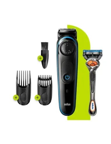 Barbero cortapelos braun bt3240 - uk + gillete fusion 39 ajustes -  barba -  lavable -  control giratorio