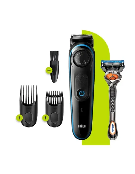 Barbero cortapelos braun bt3240 - uk + gillete fusion 39 ajustes -  barba -  lavable -  control giratorio