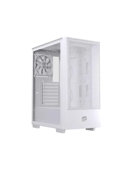 Caja ordenador gaming einarex p100 core atx cristal templado blanca