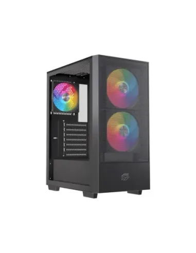 Caja ordenador gaming einarex p100 atx rgb cristal templado negra