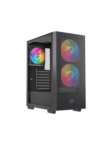 Caja ordenador gaming einarex p100 atx rgb cristal templado negra