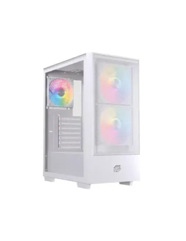 Caja ordenador gaming einarex p100 atx rgb cristal templado blanca