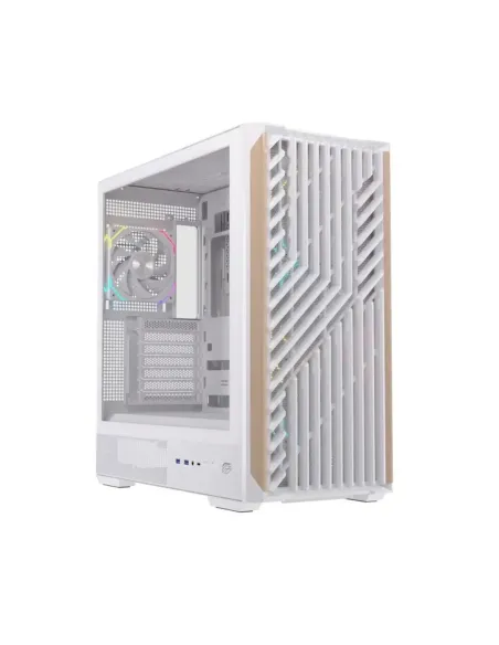 Caja ordenador gaming einarex p800 atx rgb cristal templado blanca