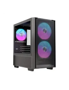 Caja ordenador gaming einarex pm150 matx rgb cristal templado negro