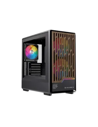 Caja ordenador gaming einarex pm400 matx rgb cristal templado negra