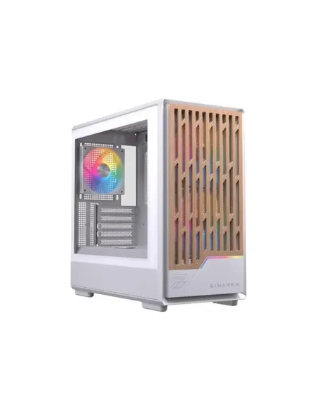 Caja ordenador gaming einarex pm400 atx rgb cristal templado blanca