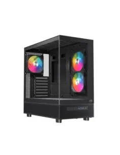 Caja ordenador gaming einarex s500 atx rgb cristal templado negra