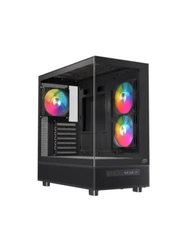 Caja ordenador gaming einarex s500 atx rgb cristal templado negra