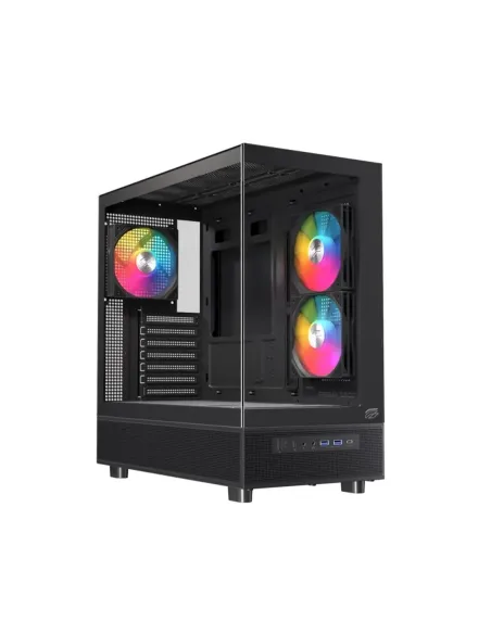 Caja ordenador gaming einarex s500 atx rgb cristal templado negra