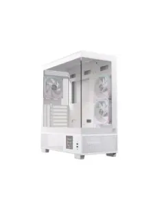 Caja ordenador gaming einarex s501d atx rgb cristal templado blanca