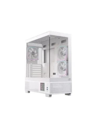 Caja ordenador gaming einarex s501d atx rgb cristal templado blanca